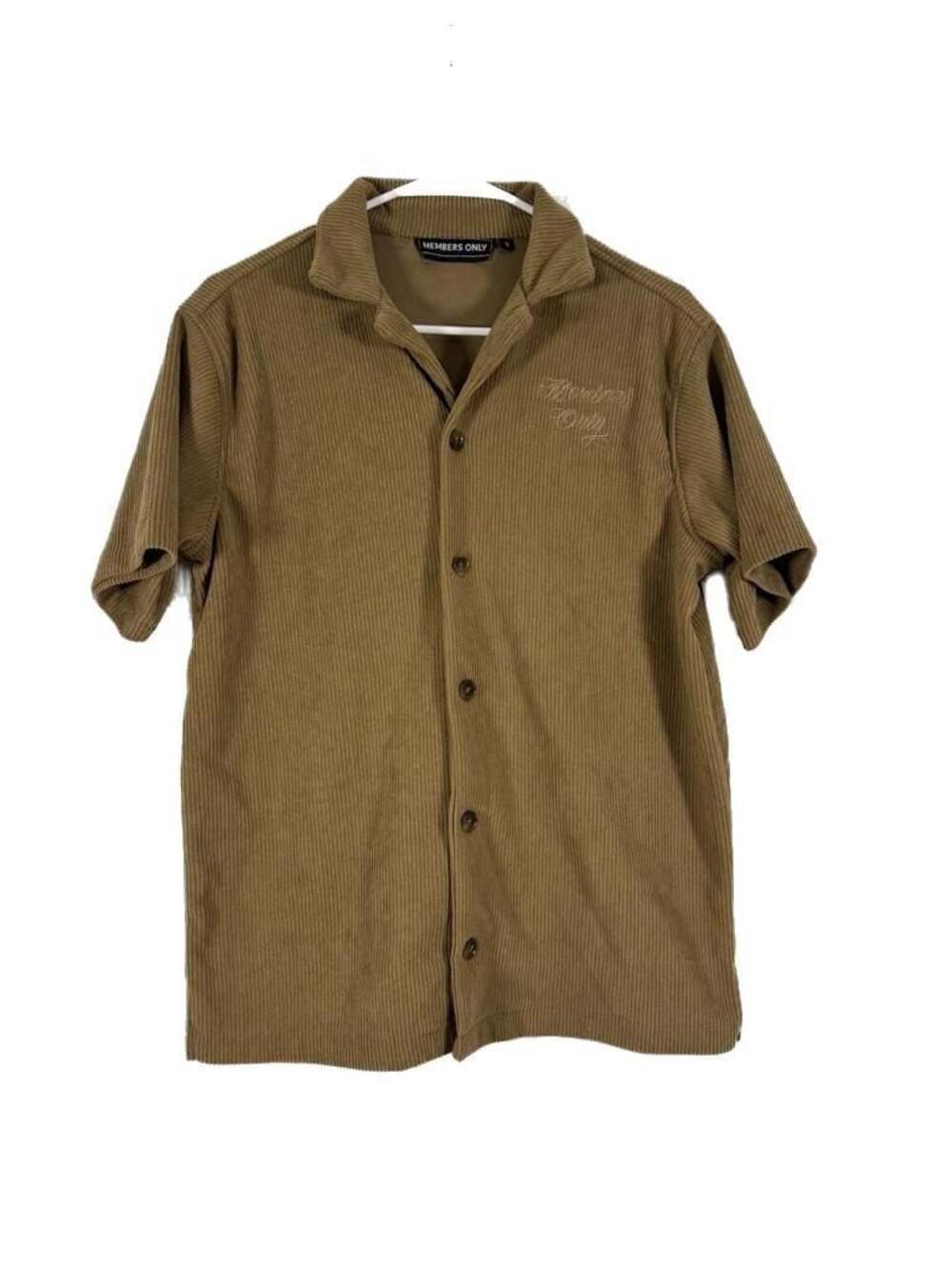 Members Only Men's Brown Ribbed Corduroy Shirt Size Small